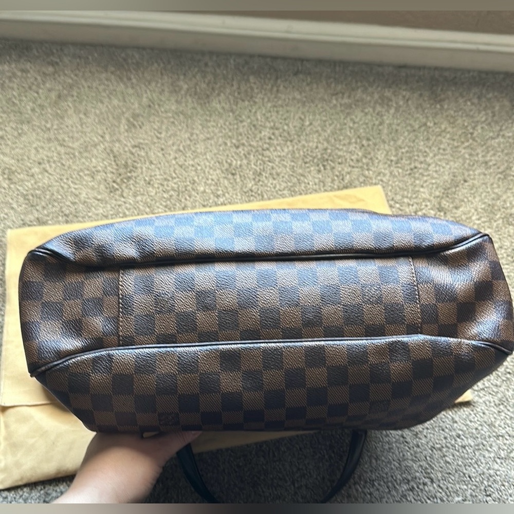 Authentic Louis Vuitton Damier Ebene Evora MM Adjustable Handbag Tote RETIRED - Picture 7 of 16